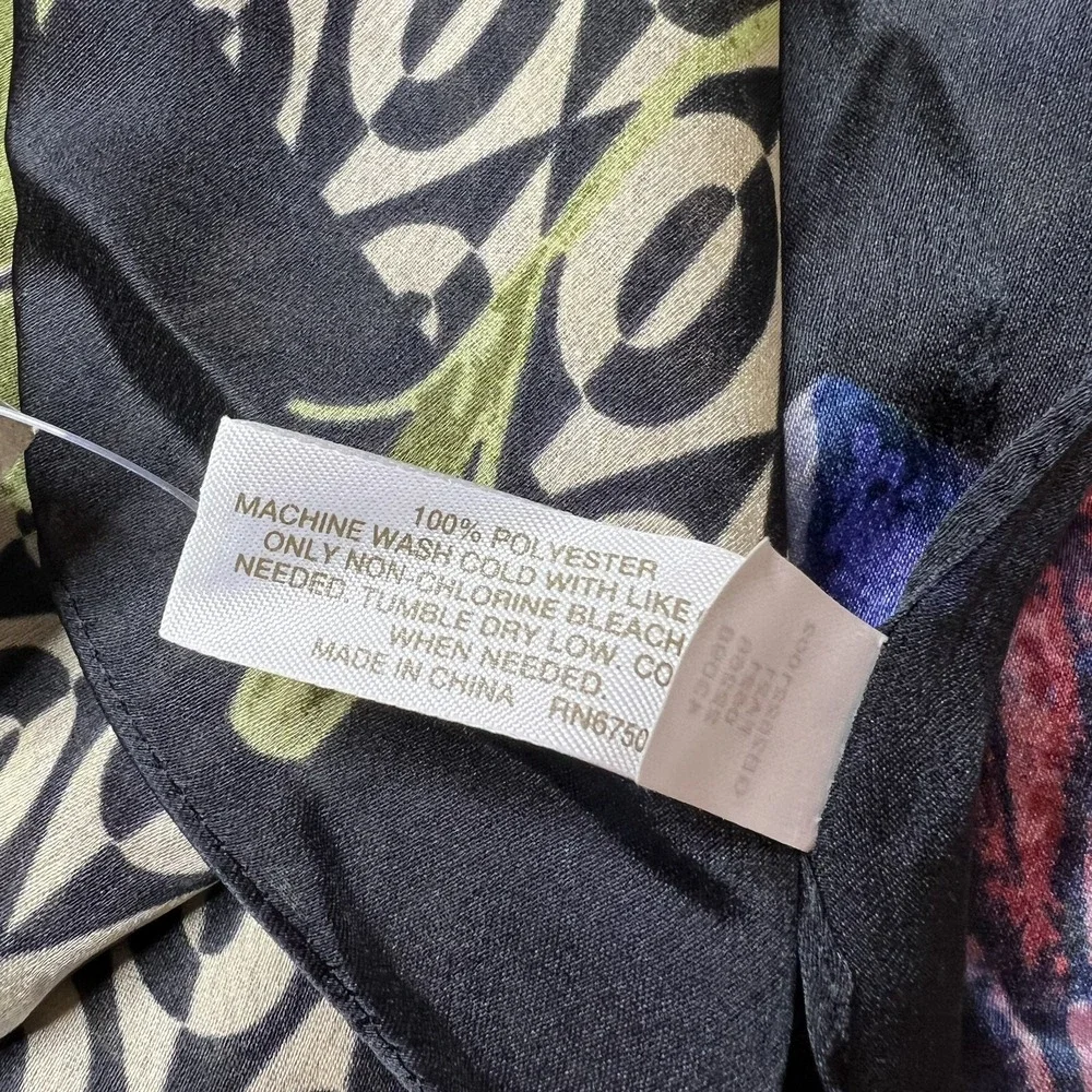 Giani Bernini Floral Loop Square Scarf Black‎ New